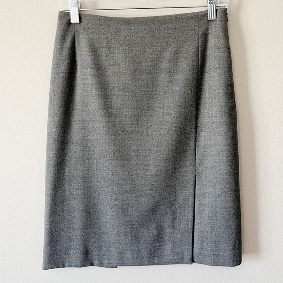 Falconnable Wool Pencil Suit Skirt Light Gray Size 2 Lined Professional Workwear - Picture 1 of 10